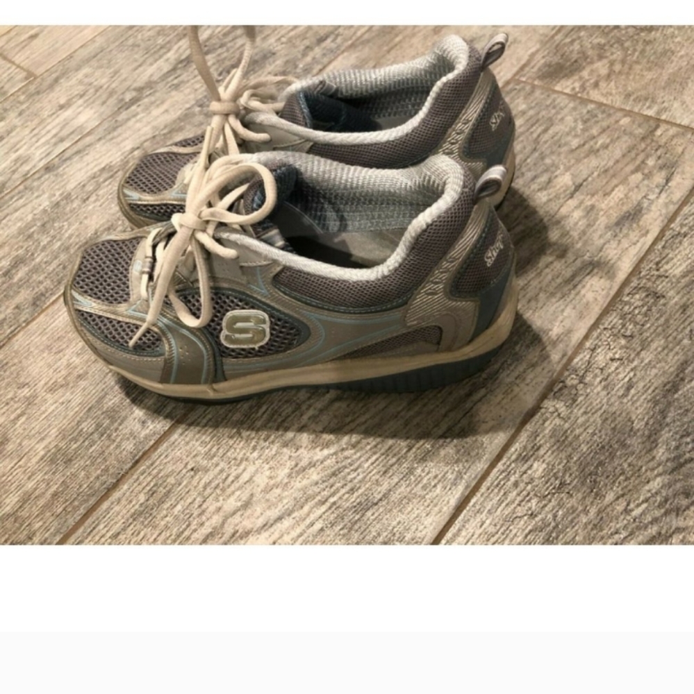 Skechers Shape Ups Womans XF 12320 Silver Blue 8